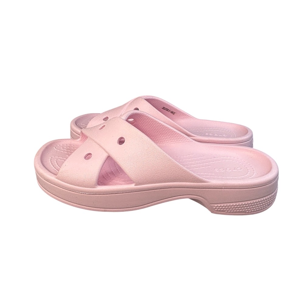 Crocs Classic Women's Cross Strap Sandals Pink Milk Size 7 Style 210840